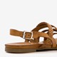 Leren sandalen gevlochten bandje bruin
