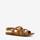 Leren sandalen gevlochten bandje bruin