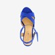 Dames sandalen met hak kobalt blauw