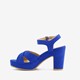 Dames sandalen met hak kobalt blauw
