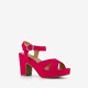 Dames sandalen met hak fuchsia roze