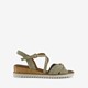 Dames sandalen met sleehak beige
