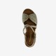 Dames sandalen met sleehak beige