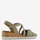 Dames sandalen met sleehak beige