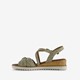 Dames sandalen met sleehak beige