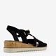 Dames sandalen met sleehak zwart