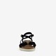 Dames sandalen met sleehak zwart