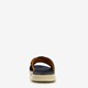 Leren slippers met leren voetbed blauw