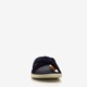Leren slippers met leren voetbed blauw