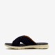 Leren slippers met leren voetbed blauw