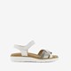 Leren dames sandalen wit zilver