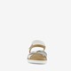 Leren dames sandalen wit zilver