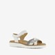 Leren dames sandalen wit zilver