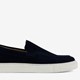 Suede heren instappers donkerblauw