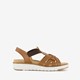 Leren dames sandalen cognac