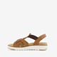 Leren dames sandalen cognac