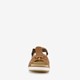 Leren dames sandalen cognac