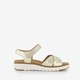 Leren dames sandalen metallic goud