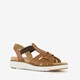 Leren dames sandalen cognac