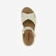 Leren dames sandalen metallic goud