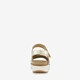 Leren dames sandalen metallic goud