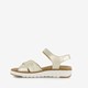 Leren dames sandalen metallic goud