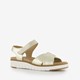 Leren dames sandalen metallic goud