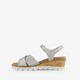 Leren dames sandalen met sleehak