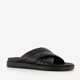 Leren heren slippers zwart