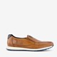 Leren heren instappers cognac