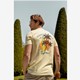Heren T-shirt met backprint beige