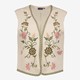 Dames gilet met borduursels beige