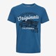 Unsigned heren T-shirt met tekstopdruk blauw