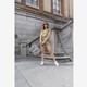 Dames short met botanische print groen