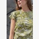 Dames T-shirt met botanische print groen