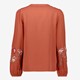 Dames blouse met geborduurde mouwen oranje