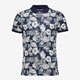 Heren polo met botanische print blauw