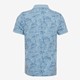 Heren polo met botanische print blauw