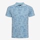 Heren polo met botanische print blauw