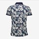 Heren polo met botanische print blauw