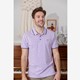 Heren polo met print lila