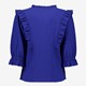 Dames blouse met ruches kobalt blauw