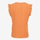 Dames top met ruches oranje