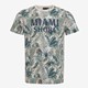 Heren T-shirt met bladeren print wit