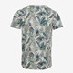 Heren T-shirt met bladeren print wit
