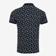 Heren polo met bloemenprint donkerblauw