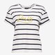 Gestreept dames T-shirt met tekstopdruk