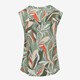 Dames top met bladeren print groen