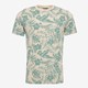 Heren T-shirt met bladeren print zand