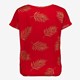 Dames T-shirt met bladerenprint rood